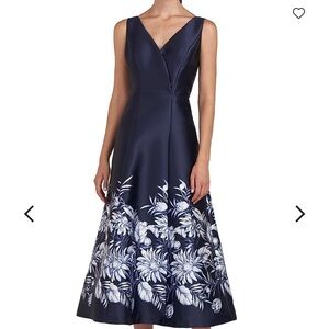 Kay Unger Hattie Mikado Navy Blue A-line Cocktail Dress | 18